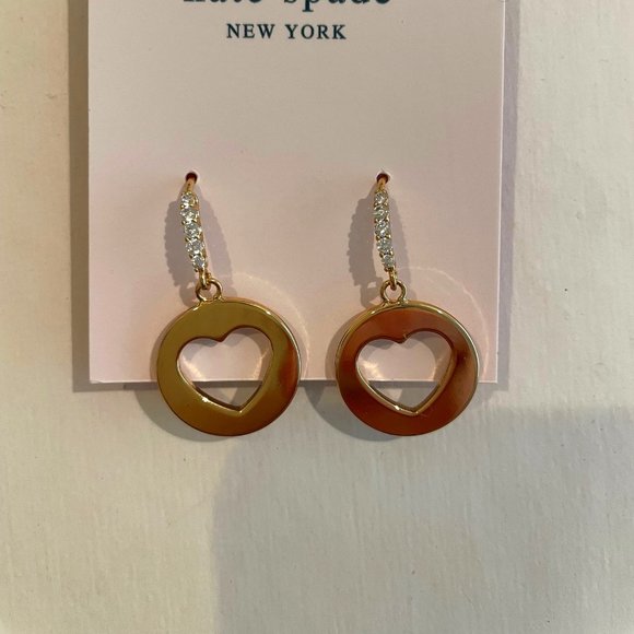 Kate Spade New York Heart Symbol Drop/ Dangle Earrings Gold Plated - Picture 6 of 13